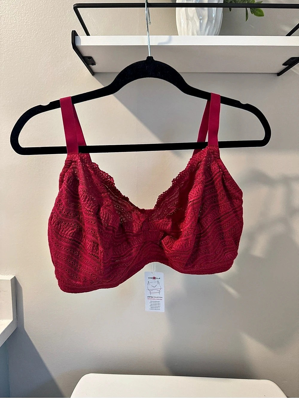 Cosabella Dolce Curvy Bralette Lace Red XL